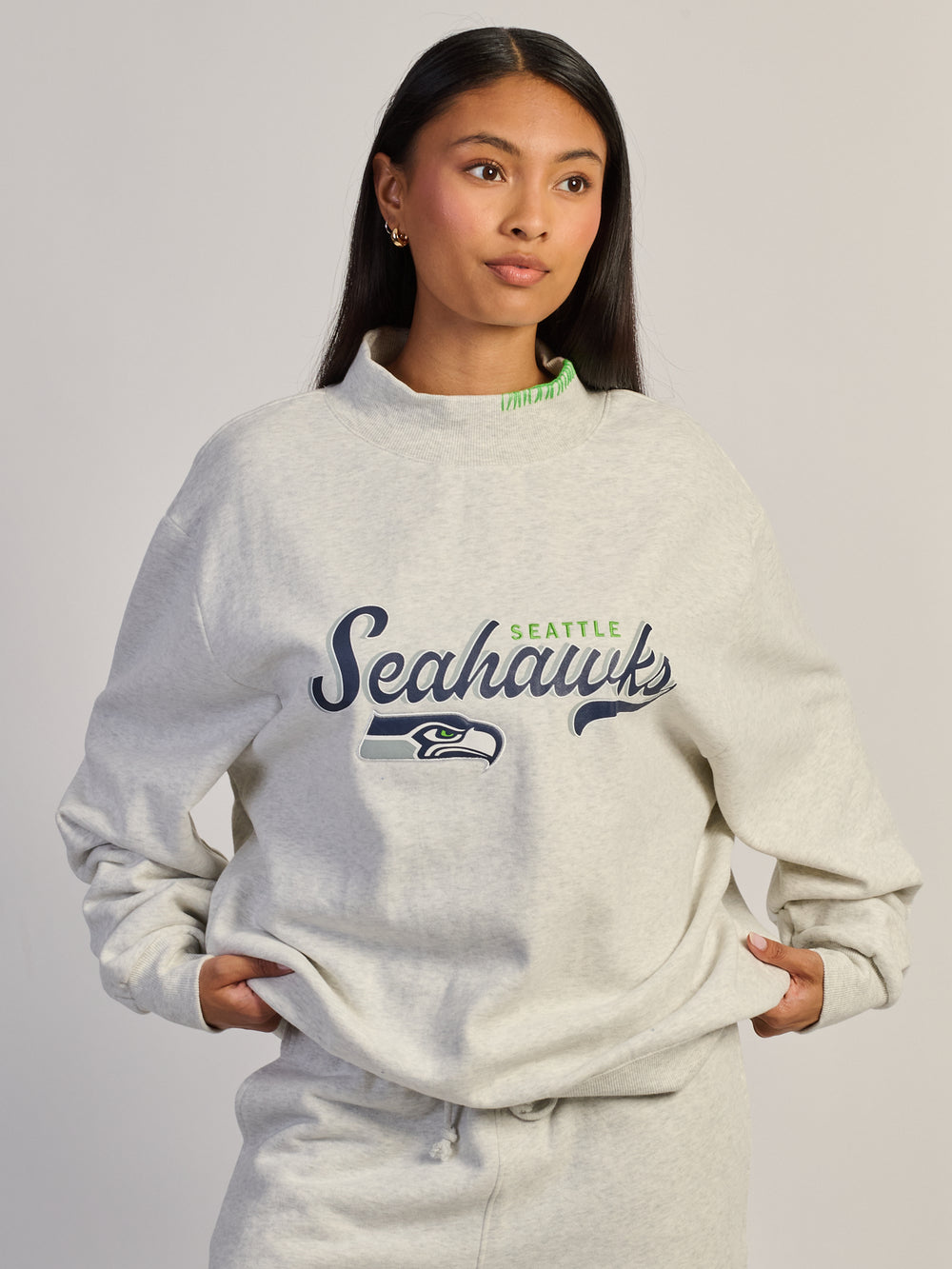 NFL SEATTLE SEAHAWKS STITCH MOCKNECK