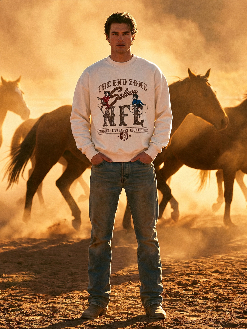 NFL END ZONE SALOON CREWNECK