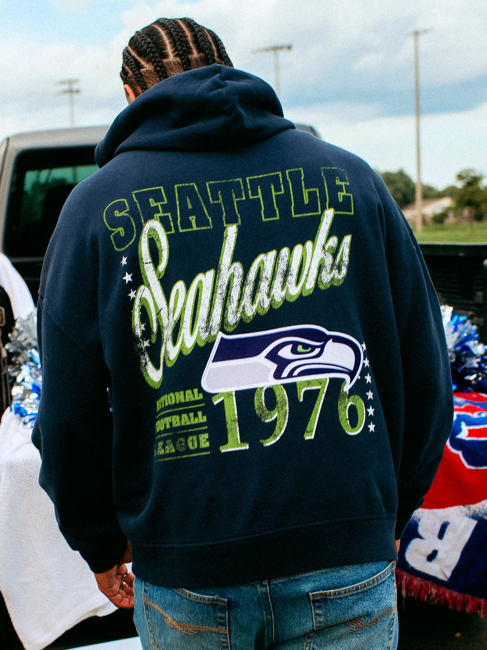 HOODIE NFL SEAHAWKS VINTAGE BRODÉ