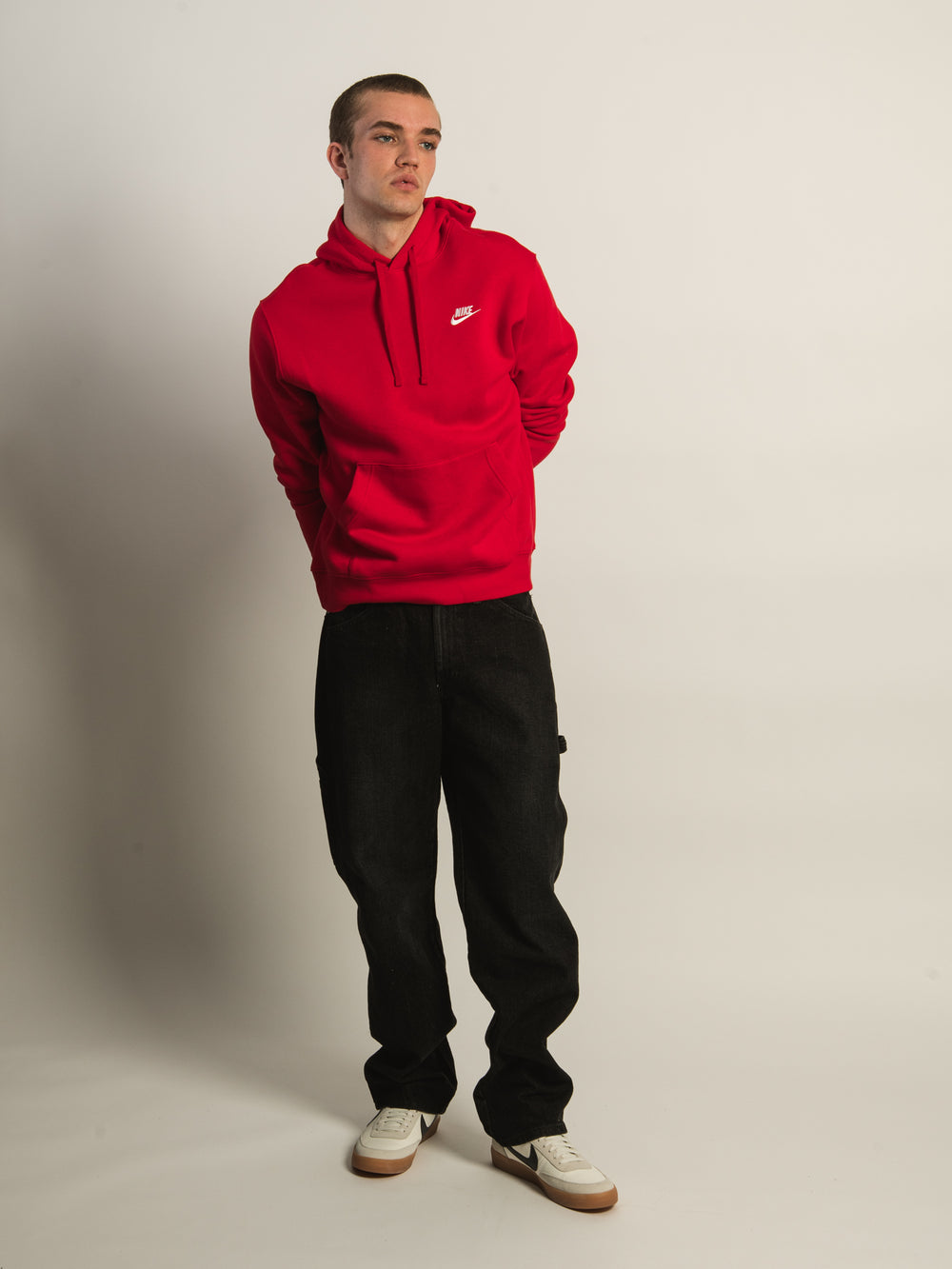 NIKE SPORTSWEAR CLUB PULLOVER HOODIE - RED