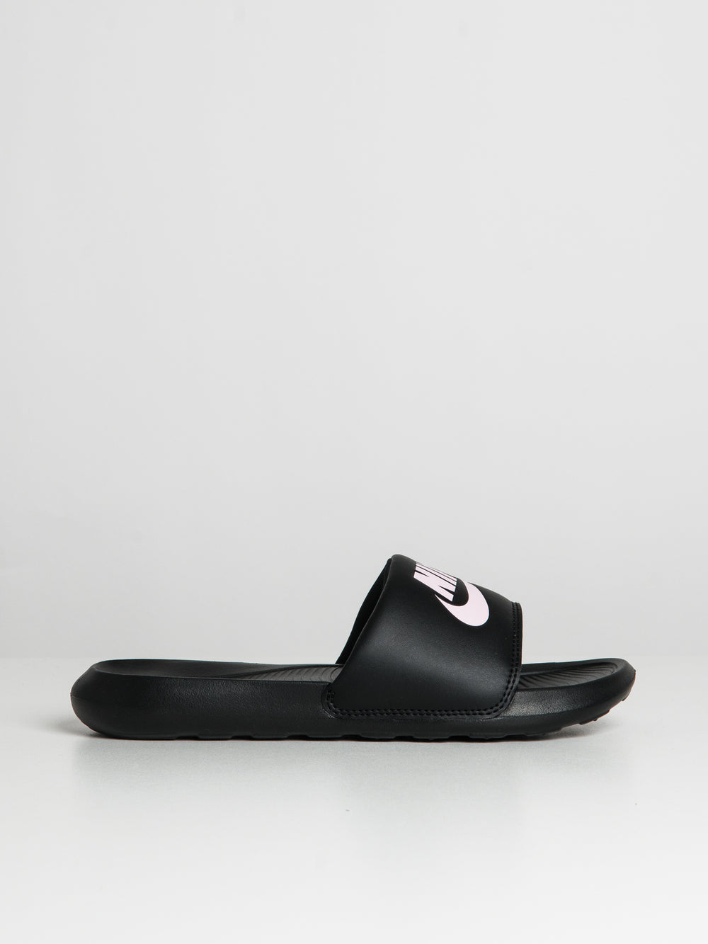 WOMENS NIKE VICTORI ONE SLIDES - BLACK/LIGHT ARCTIC PINK