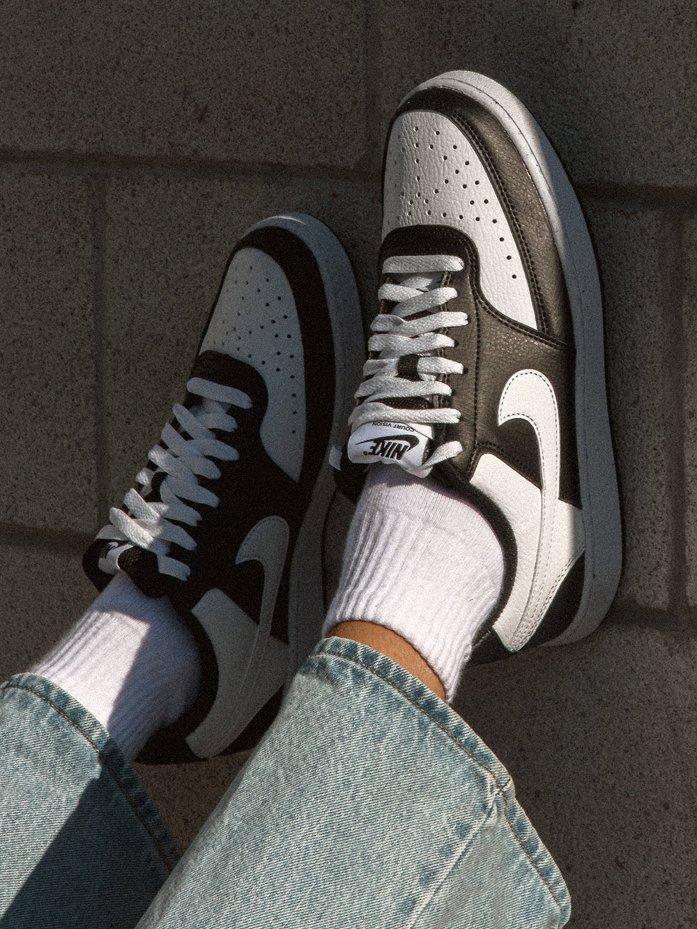 WOMENS NIKE COURT VISION LOW NEXT NATURE SNEAKER - BLACK/WHITE