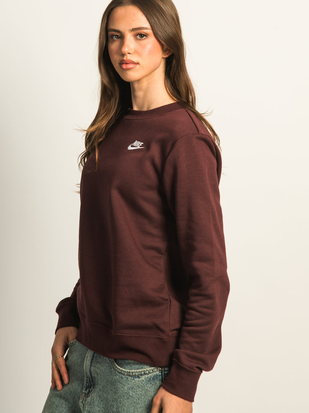NIKE SPORTSWEAR CLUB FLEECE CREWNECK SWEATER - BURGUNDY