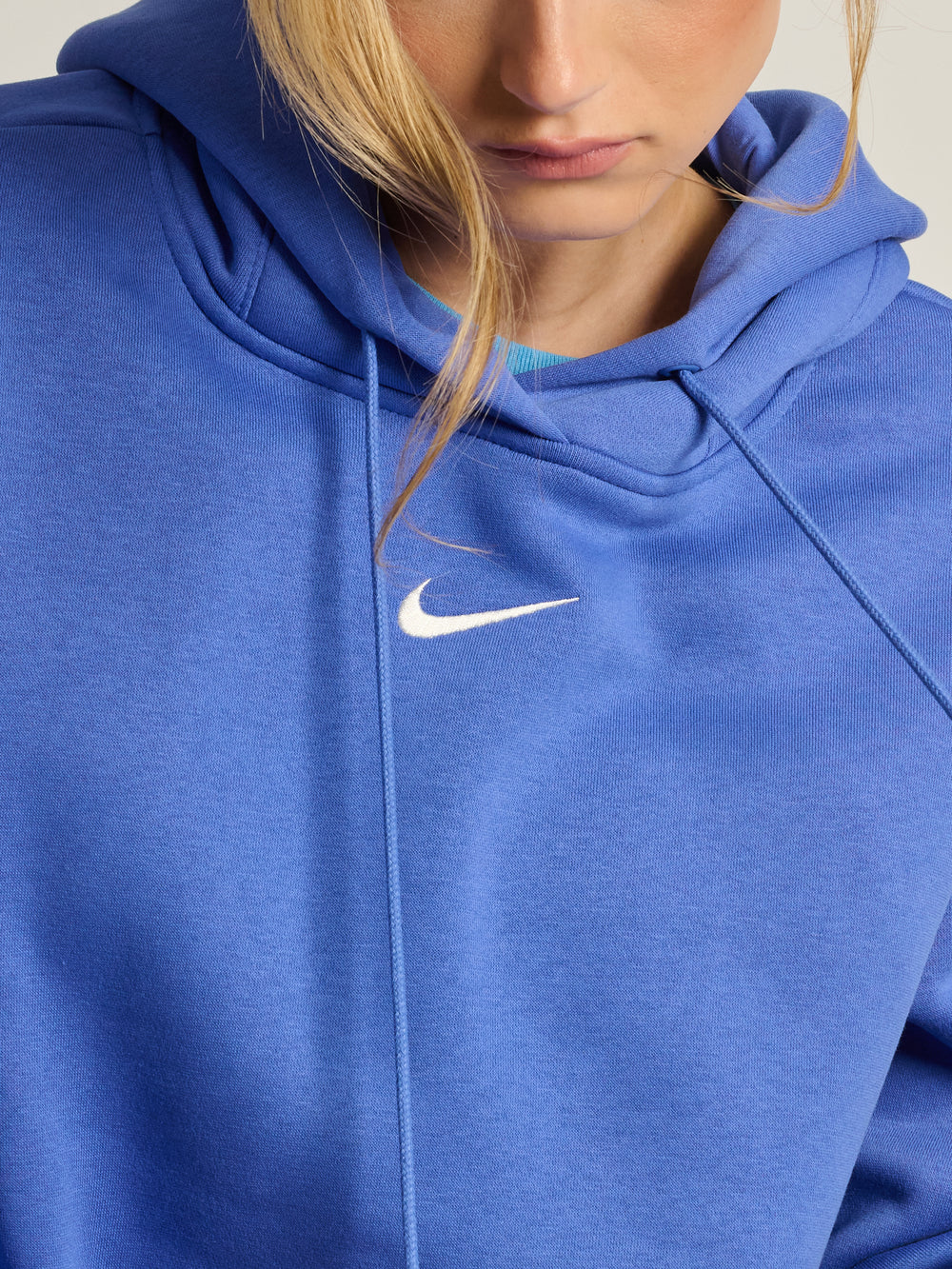 NIKE SPORTSWEAR PHOENIX FLEECE OVERSIZED PULL OVER HOODIE - BLUE