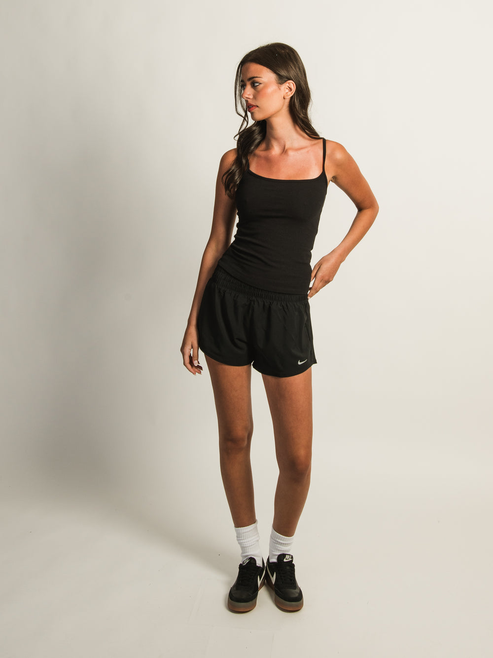 NIKE ONE DRI-FIT MID-RISE 3IN BRIEF-LINED SHORT - BLACK