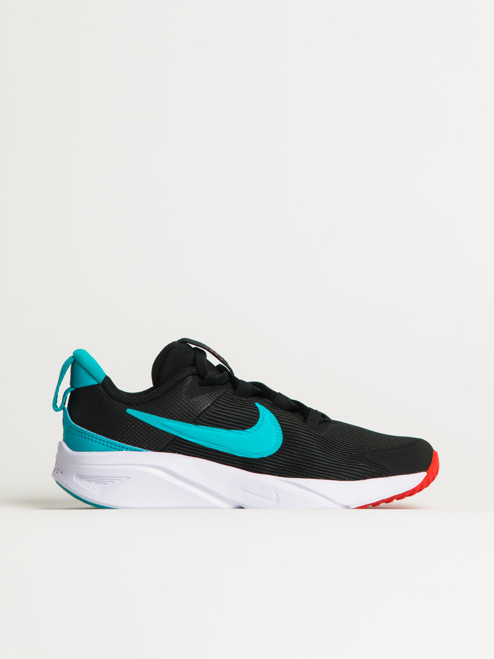 KIDS NIKE STAR RUNNER 4 SHOES - BLACK/BRIGHT CRIMSON/WHITE/DUSTY CACTUS