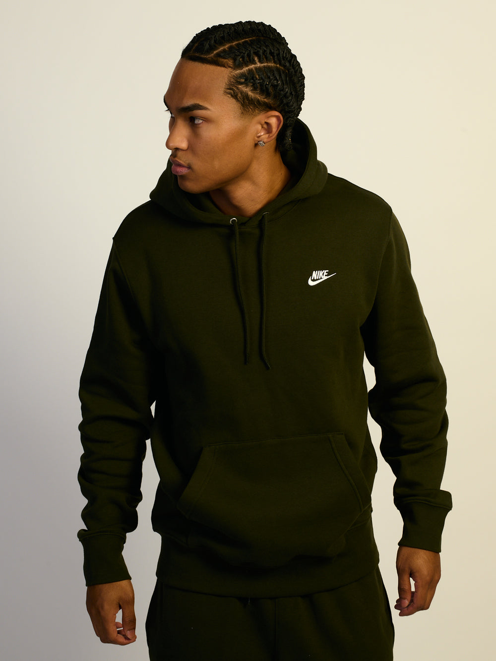 HOODIE NIKE SPORTSWEAR CLUB PULLOVER - SEQUOIA