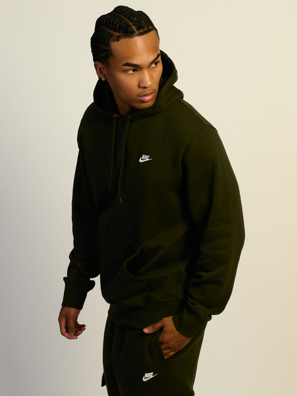 NIKE SPORTSWEAR CLUB PULLOVER HOODIE - SEQUOIA