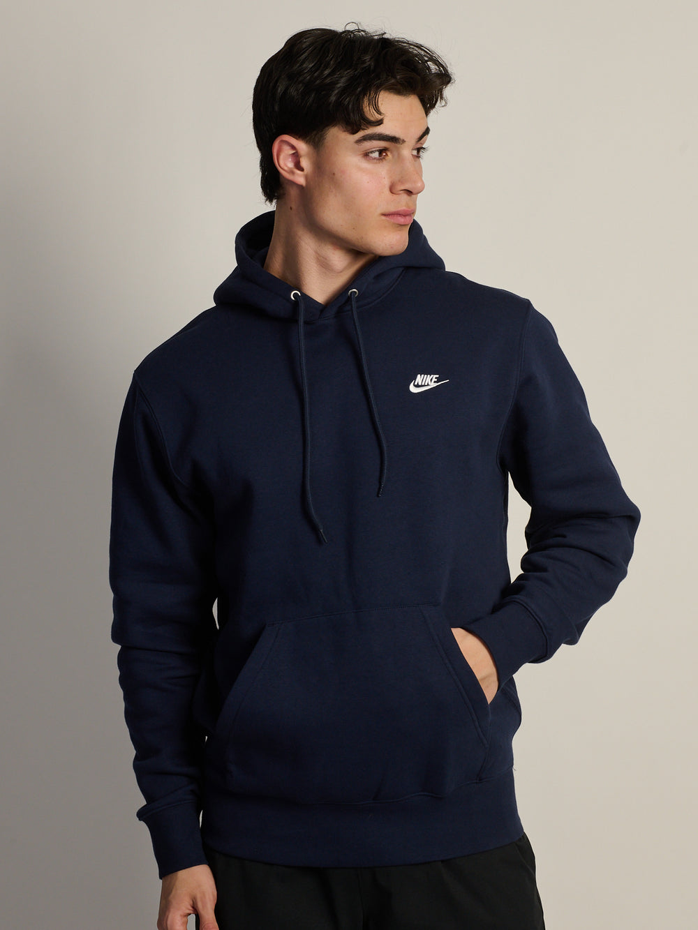 NIKE SPORTSWEAR CLUB PULLOVER HOODIE - OBSIDIAN