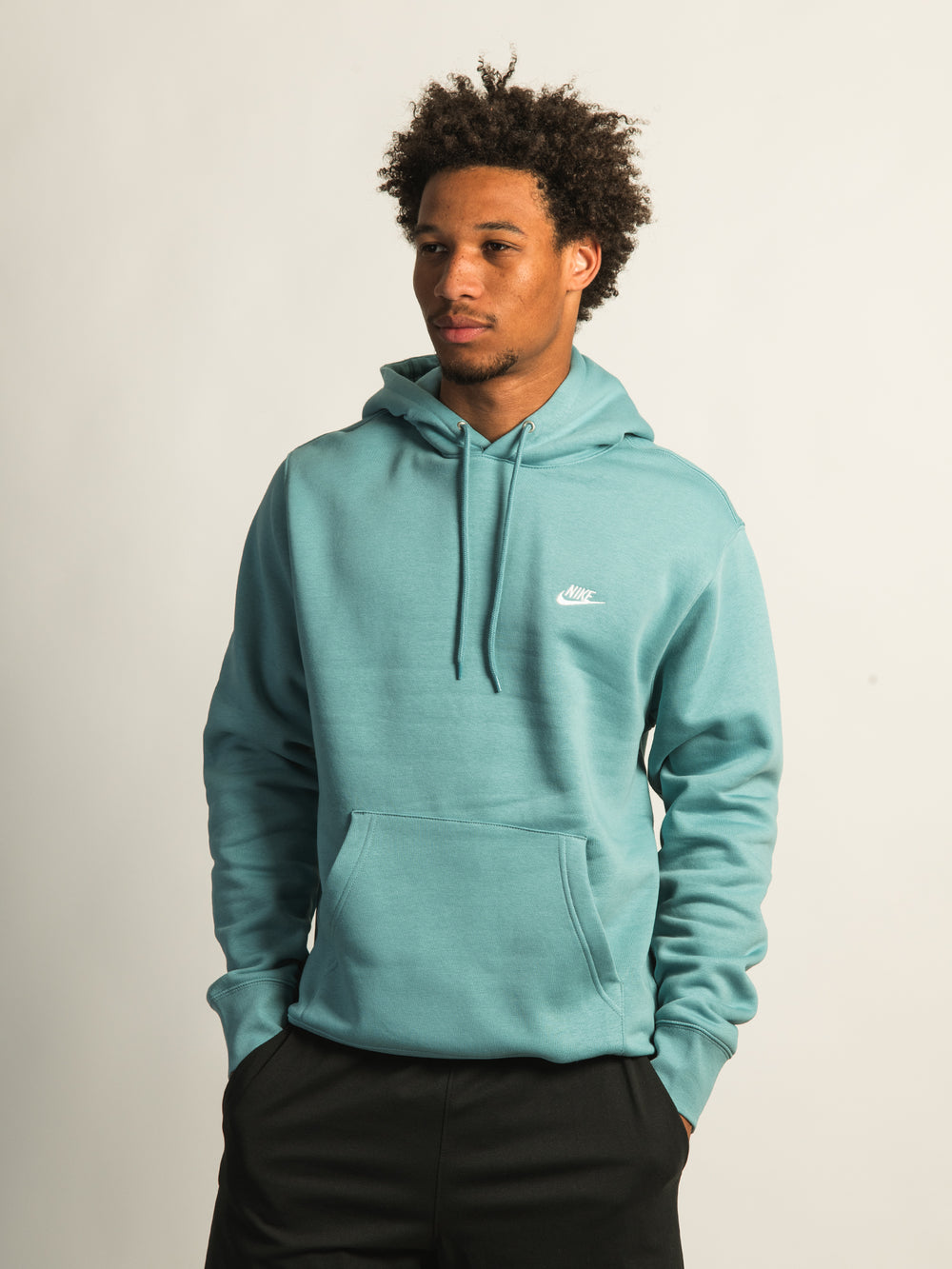 NIKE SPORTSWEAR CLUB PULLOVER HOODIE - DENIM TURQUOISE