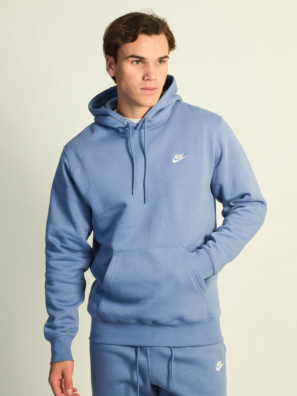 NIKE SPORTSWEAR CLUB PULLOVER HOODIE - INDIGO