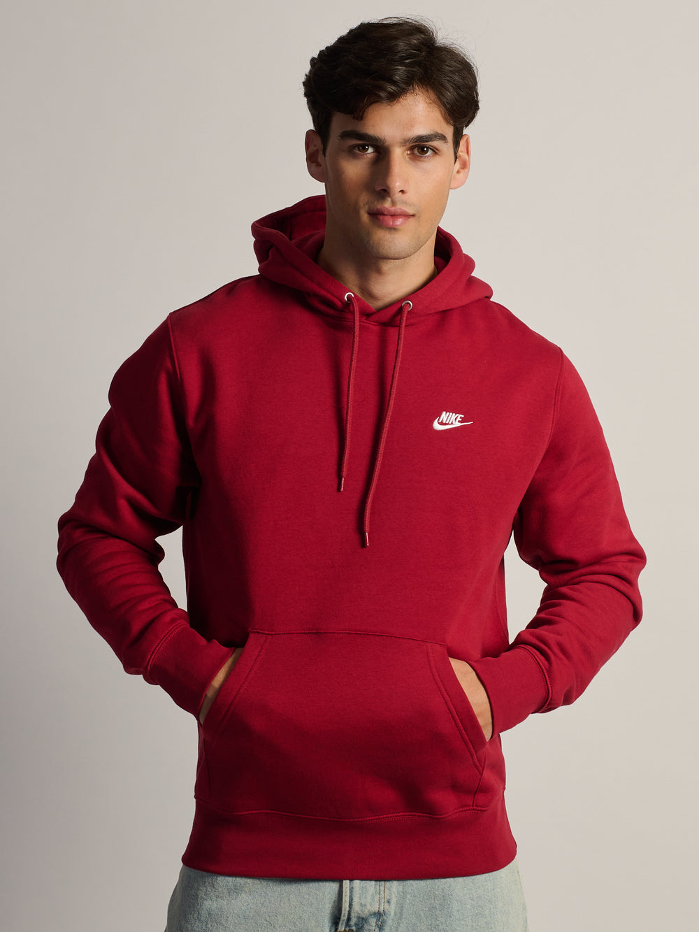 NIKE NIKE SPORTSWEAR CLUB PULL OVER HOODIE - CRIMSON - Boathouse