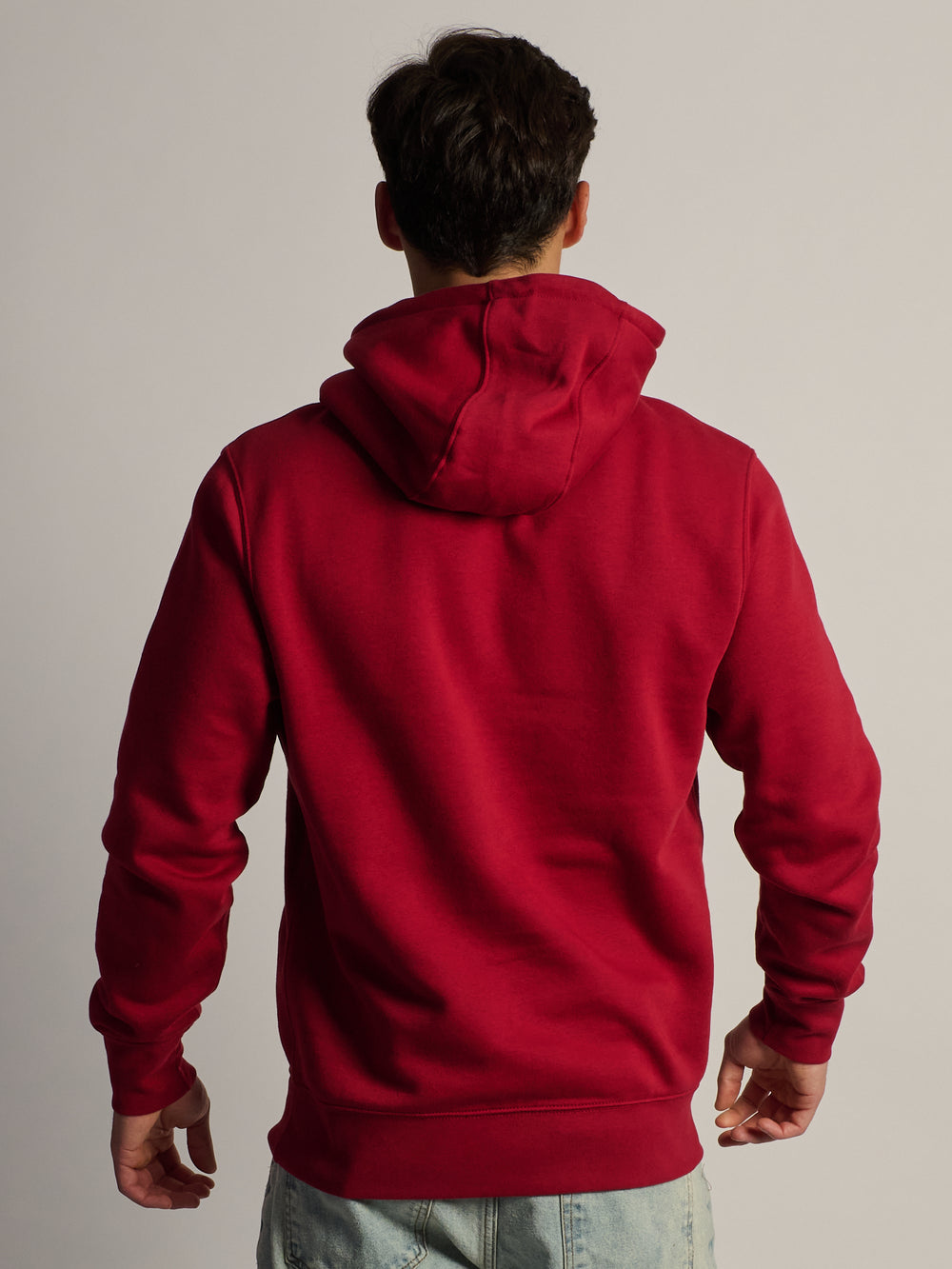 NIKE SPORTSWEAR CLUB PULL OVER HOODIE - CRIMSON