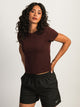 NIKE NIKE SPORTSWEAR CHILL KNIT CROP TEE - BURGUNDY - Boathouse