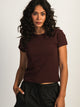 NIKE NIKE SPORTSWEAR CHILL KNIT CROP TEE - BURGUNDY - Boathouse