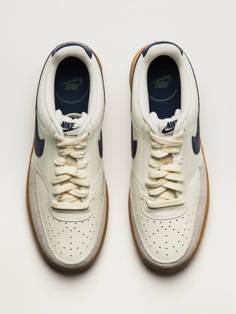 MENS NIKE COURT VISION LOW SNEAKER - SAIL/NAVY