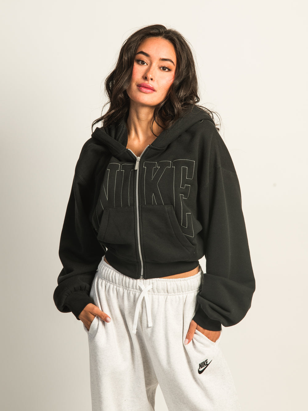 NIKE SPORTSWEAR STREET CROP FULL ZIP HOODIE