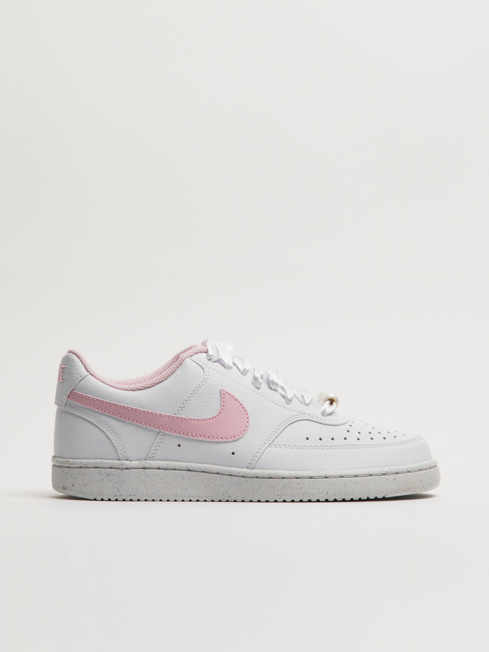 WOMENS NIKE COURT VISION LOW SNEAKER - WHITE/PINK
