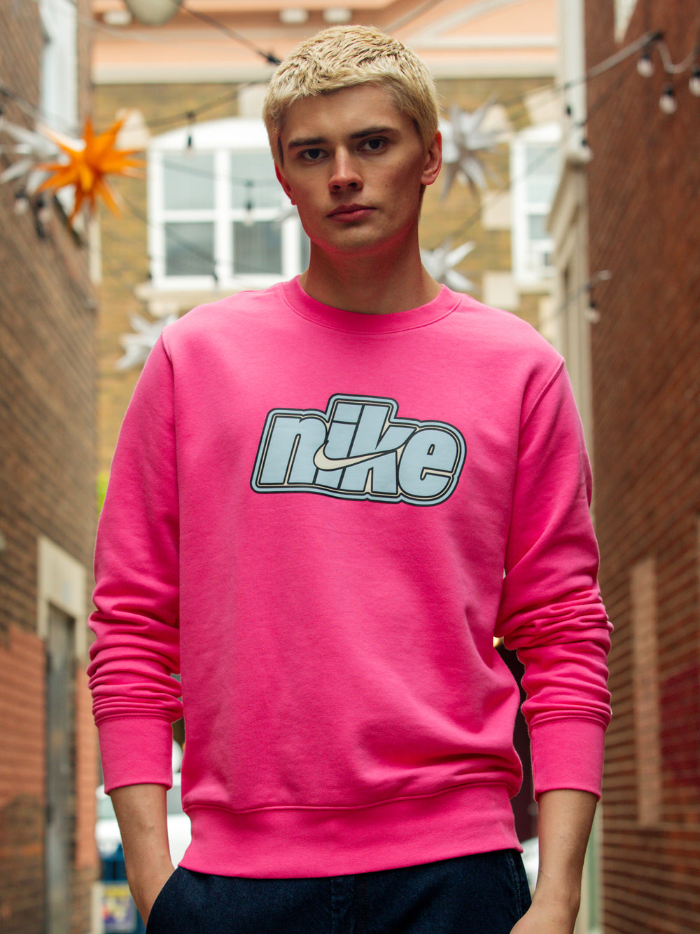 CHANDAIL RAS DU COU NIKE FIT - ROSE
