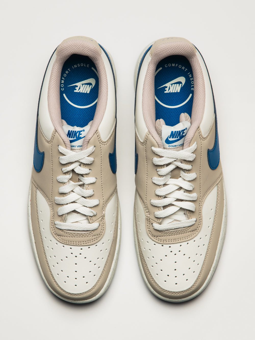 MENS NIKE COURT VISION LOW SNEAKER - WHITE/BLUE