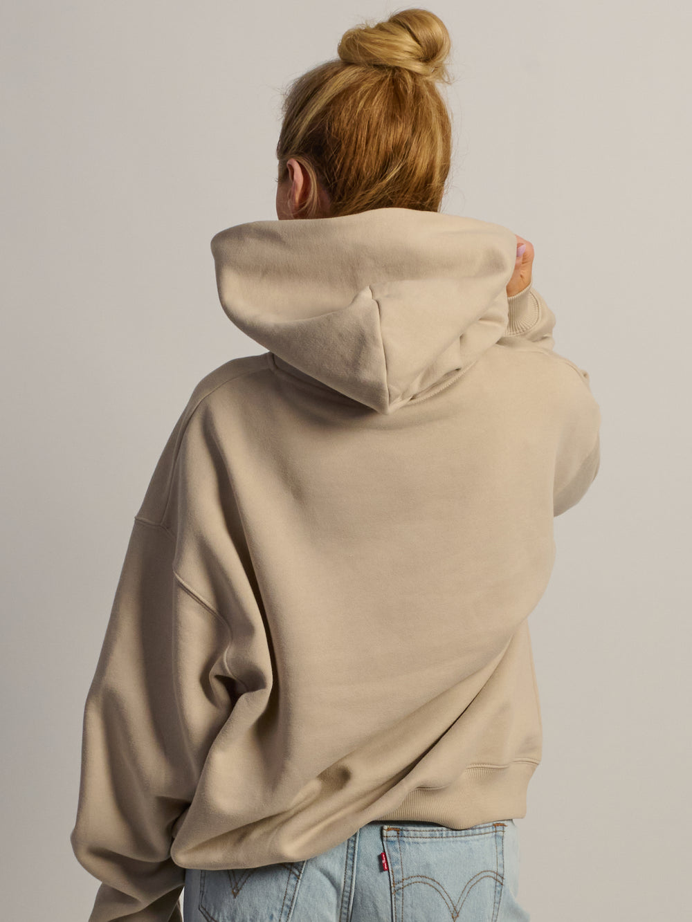 NIKE STUDIO FLEECE OVERSIZED PULL OVER HOODIE - CREAM