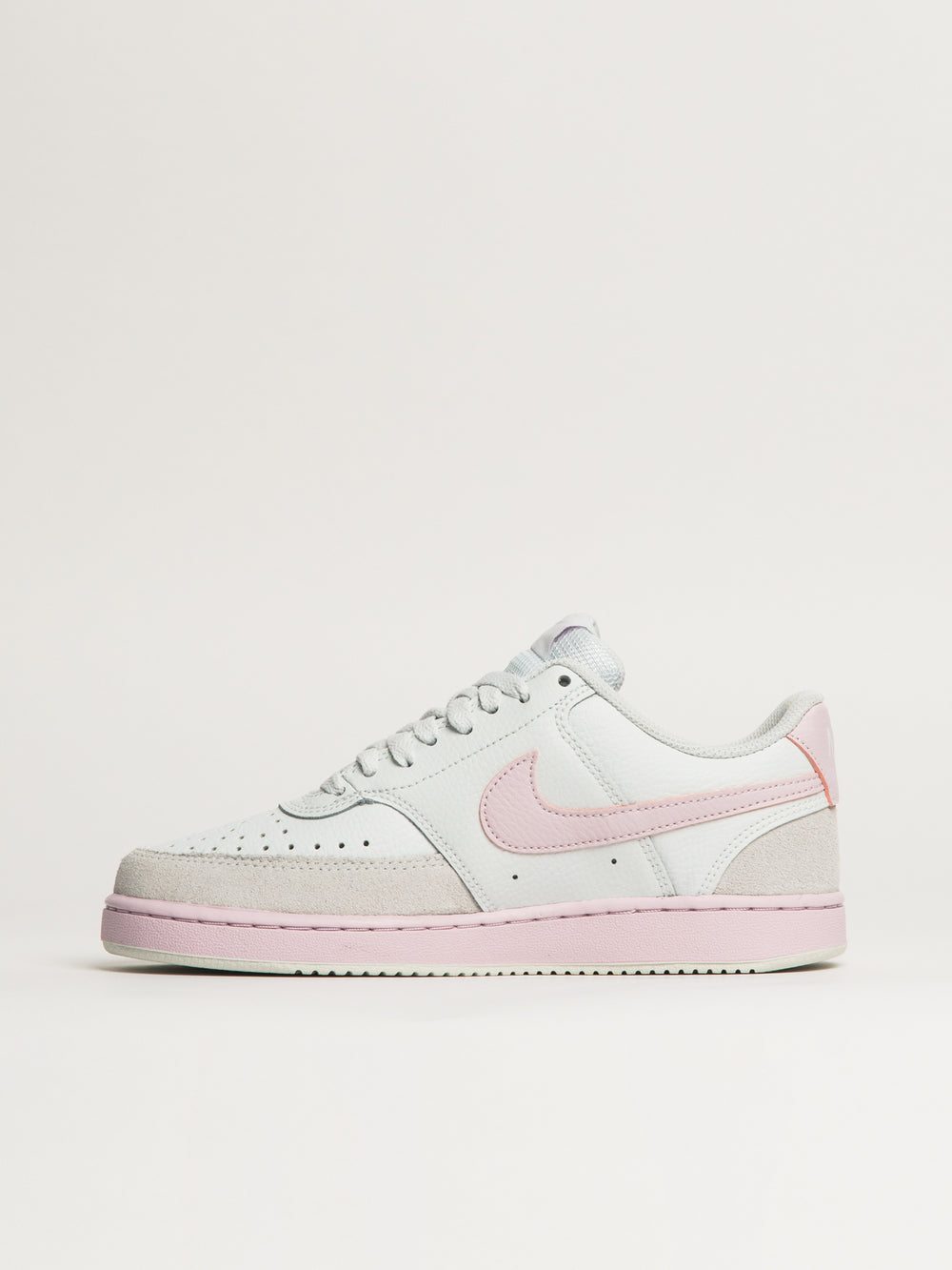 NIKE COURT VISION LO SUEDE SNEAKER - WHITE/PINK