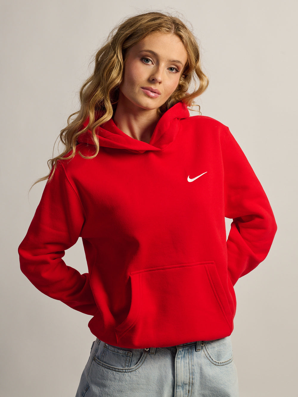 NIKE STUDIO FLEECE SWEAT À CAPUCHE - ROUGE