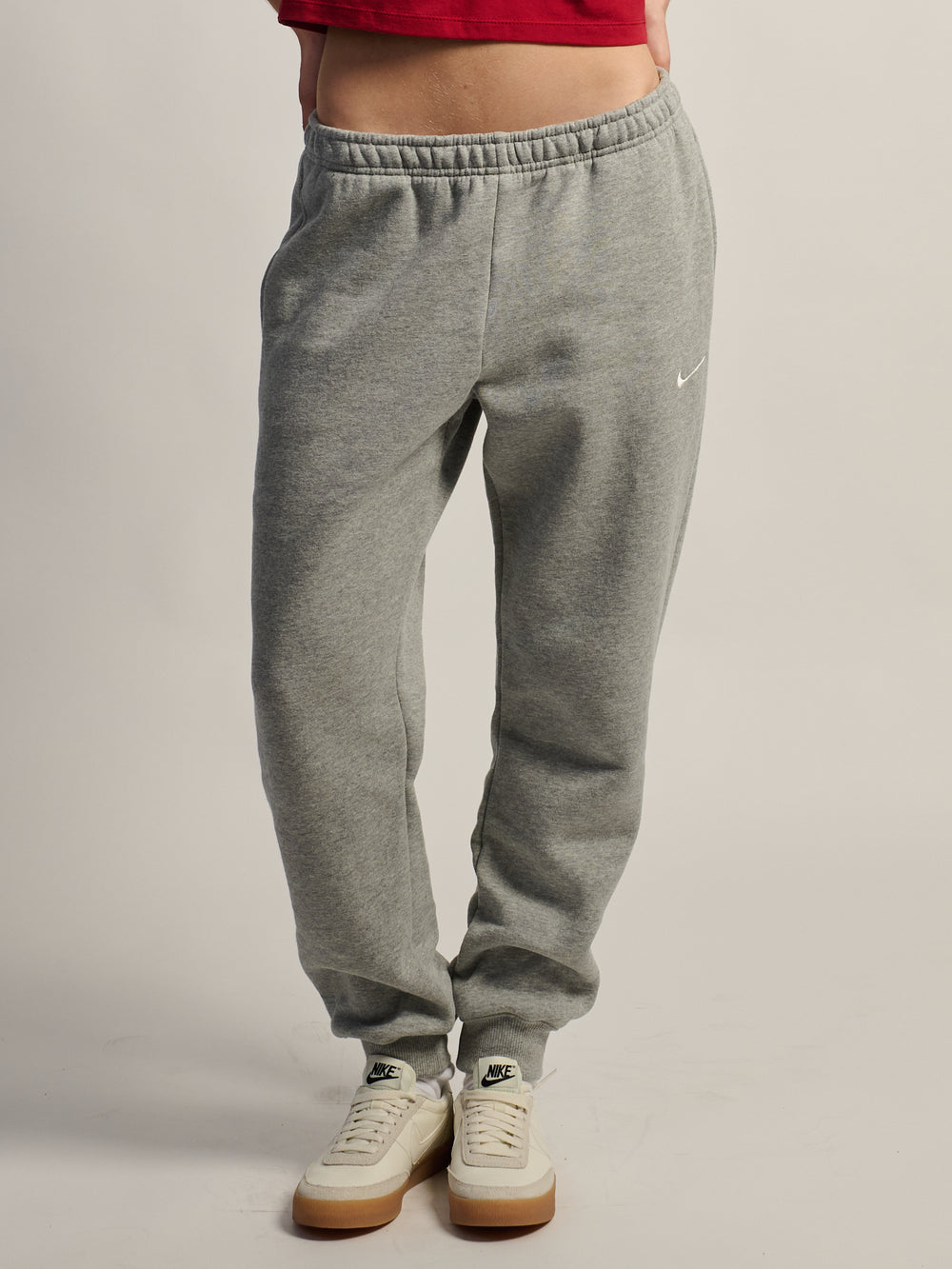 NIKE STUDIO FLEECE MID RISE JOGGER - DARK GREY