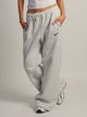 NIKE NIKE STUDIO FLEECE MID RISE WIDE LEG PANT - HEATHER GREY - Boathouse