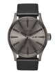 NIXON NIXON SENTRY LEATHER - GUNMETAL/BLACK WATCH - CLEARANCE - Boathouse