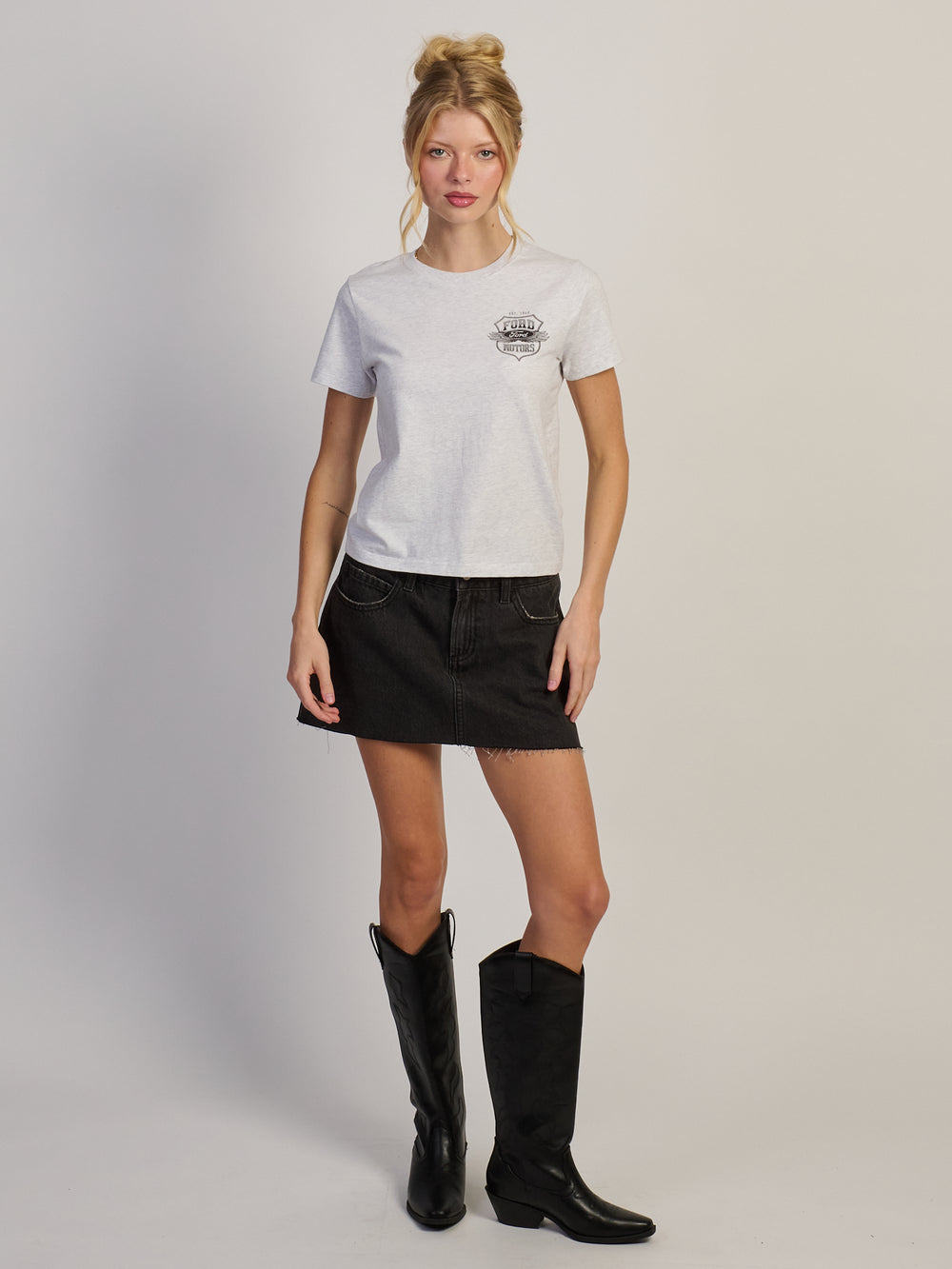 FORD FORD MOTORCYCLE BOXY TEE - Boathouse