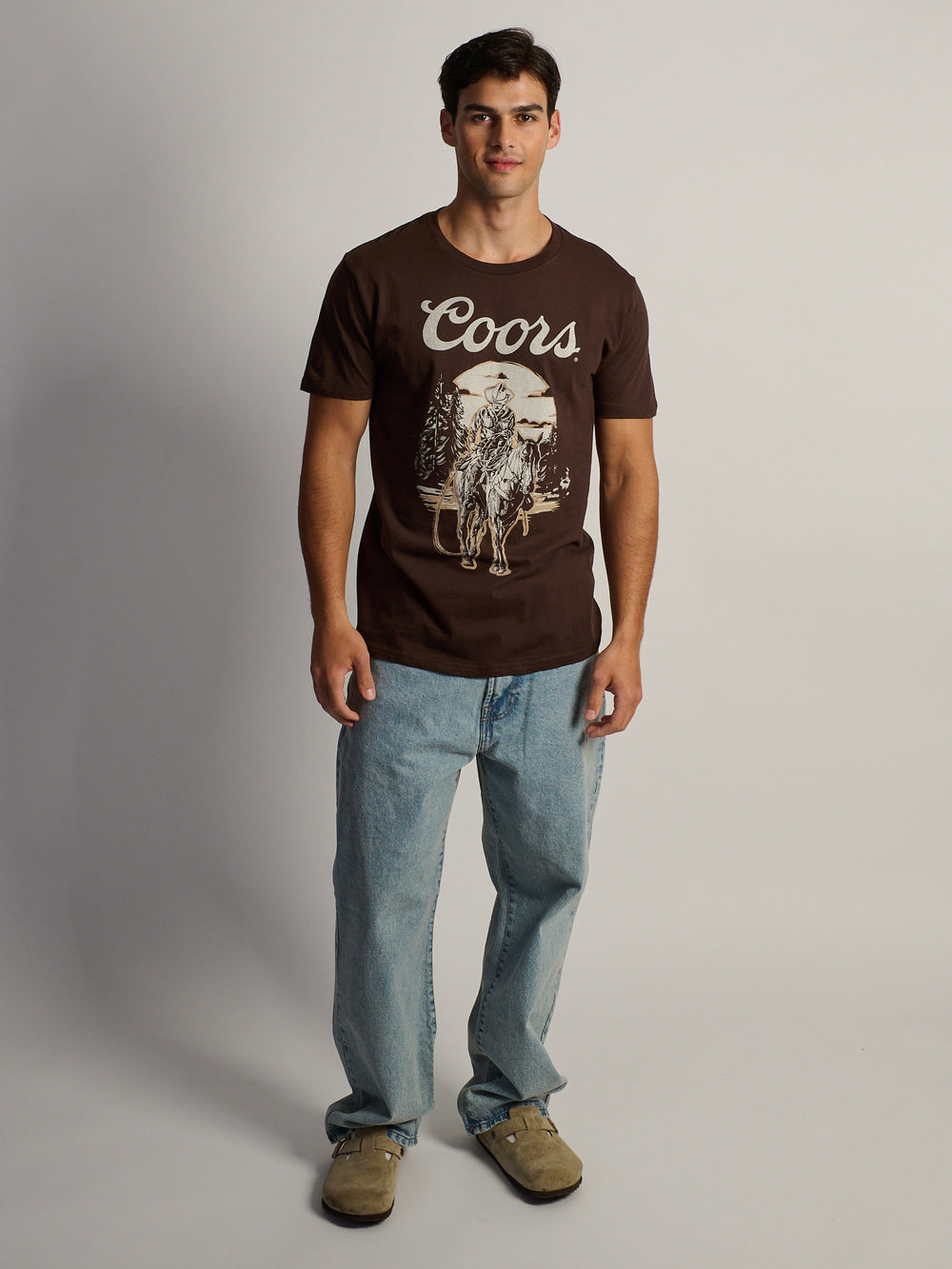 COORS WESTERN T-SHIRT-BROWN
