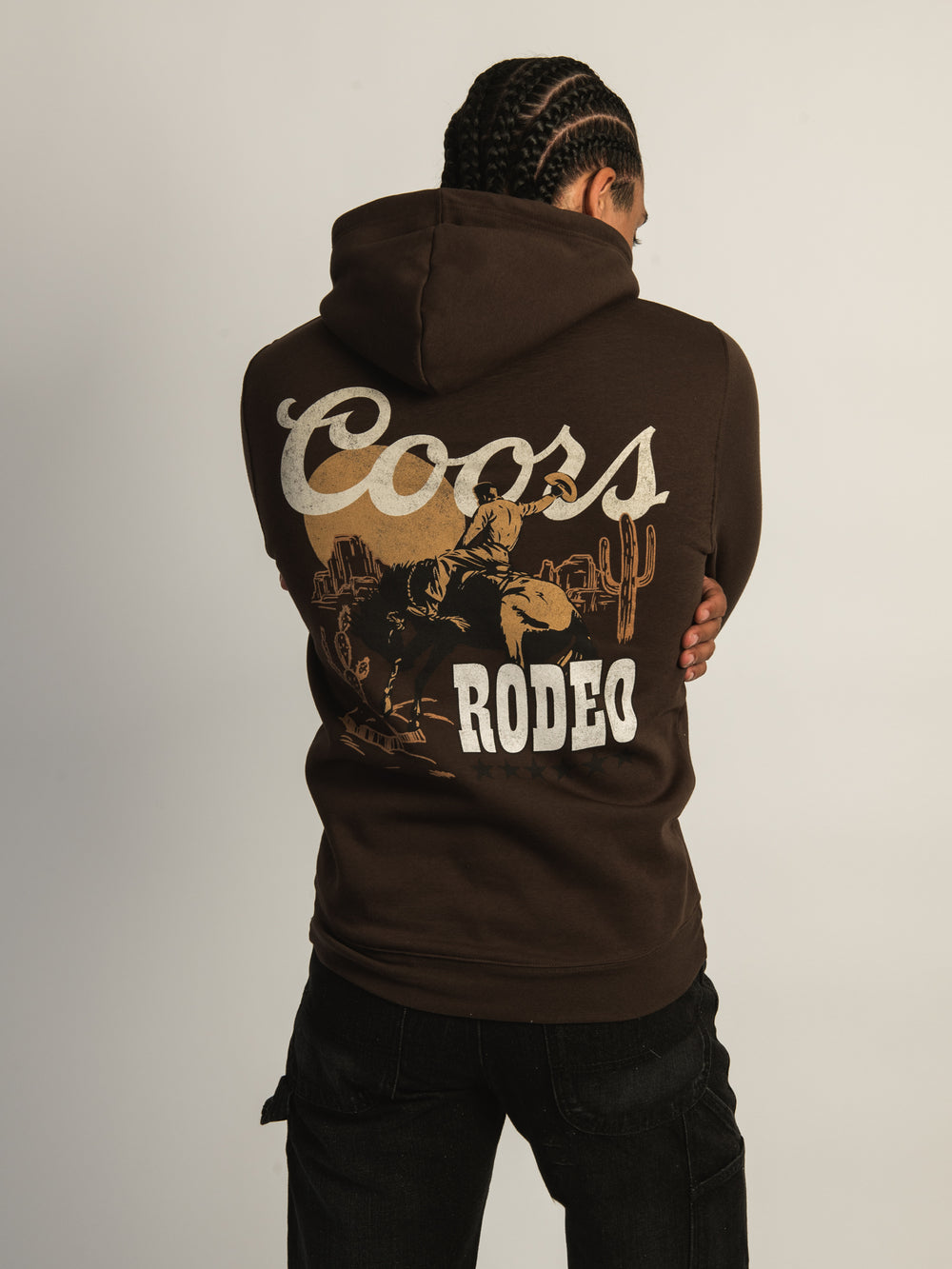 COORS RODEO PULLOVER HOODIE-BROWN