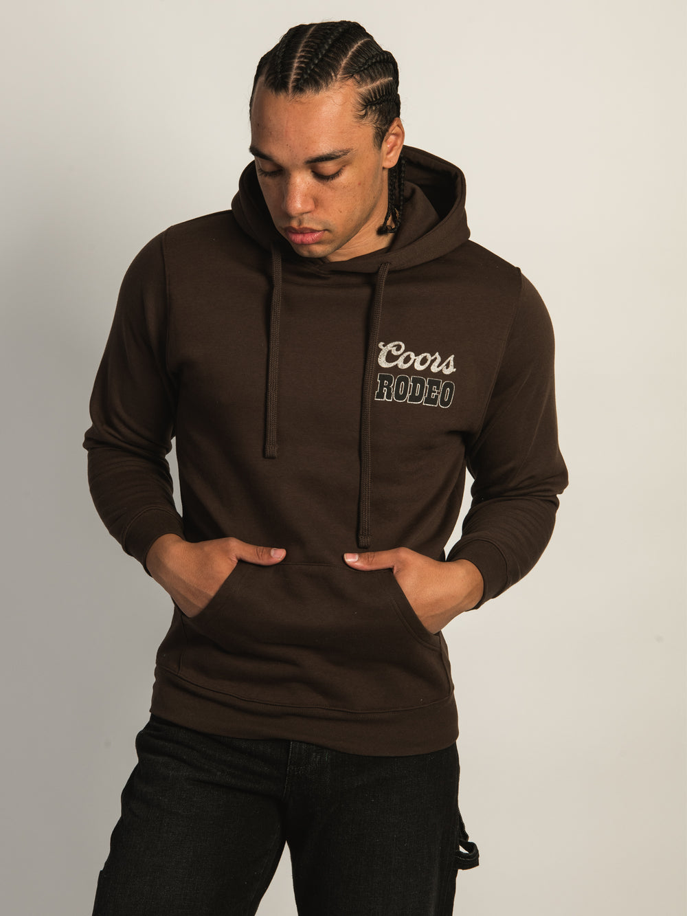 COORS RODEO PULLOVER HOODIE-BROWN