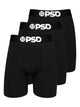 PSD UNDERWEAR PSD UNDERWEAR BLACK 3 PACK BOXERS - Boathouse