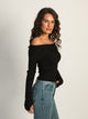 PRINCESS POLLY PRINCESS POLLY MORLEY OFF THE SHOULDER SWEATER - CLEARANCE - Boathouse