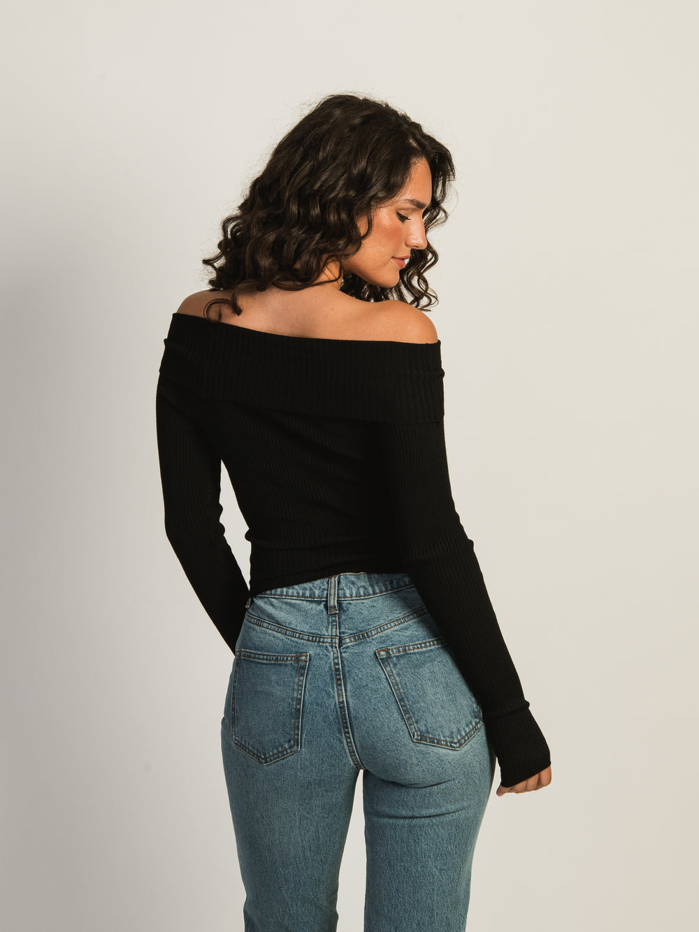 PRINCESS POLLY MORLEY OFF THE SHOULDER SWEATER - CLEARANCE