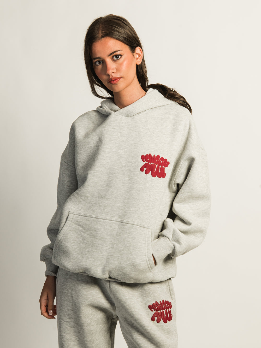 PRINCESS POLLY BUBBLE TEXT PULL OVER HOODIE