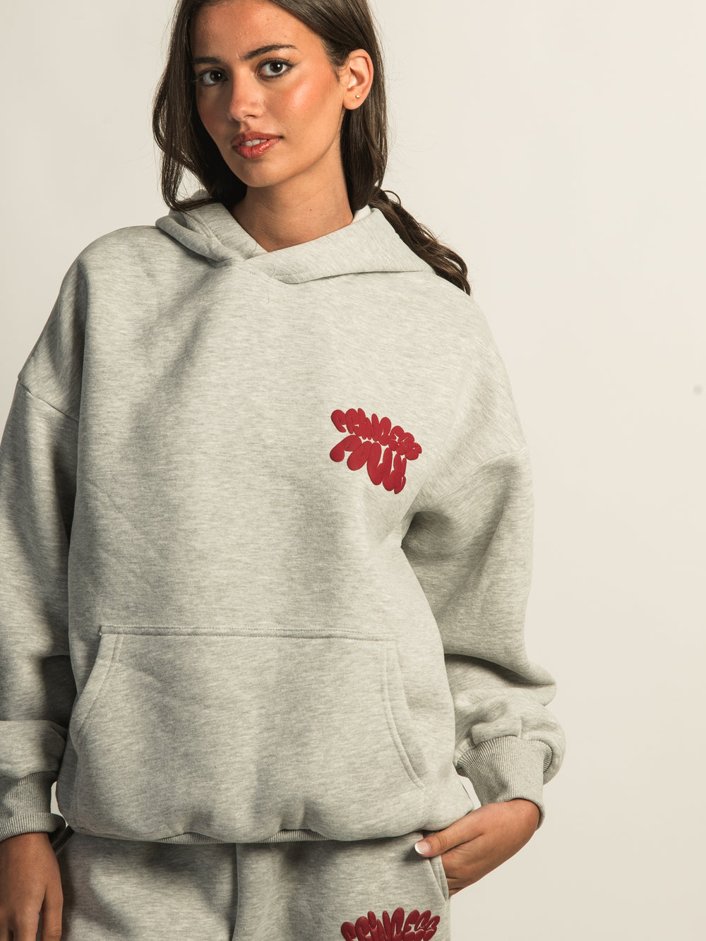 PRINCESS POLLY BUBBLE TEXT PULL OVER HOODIE