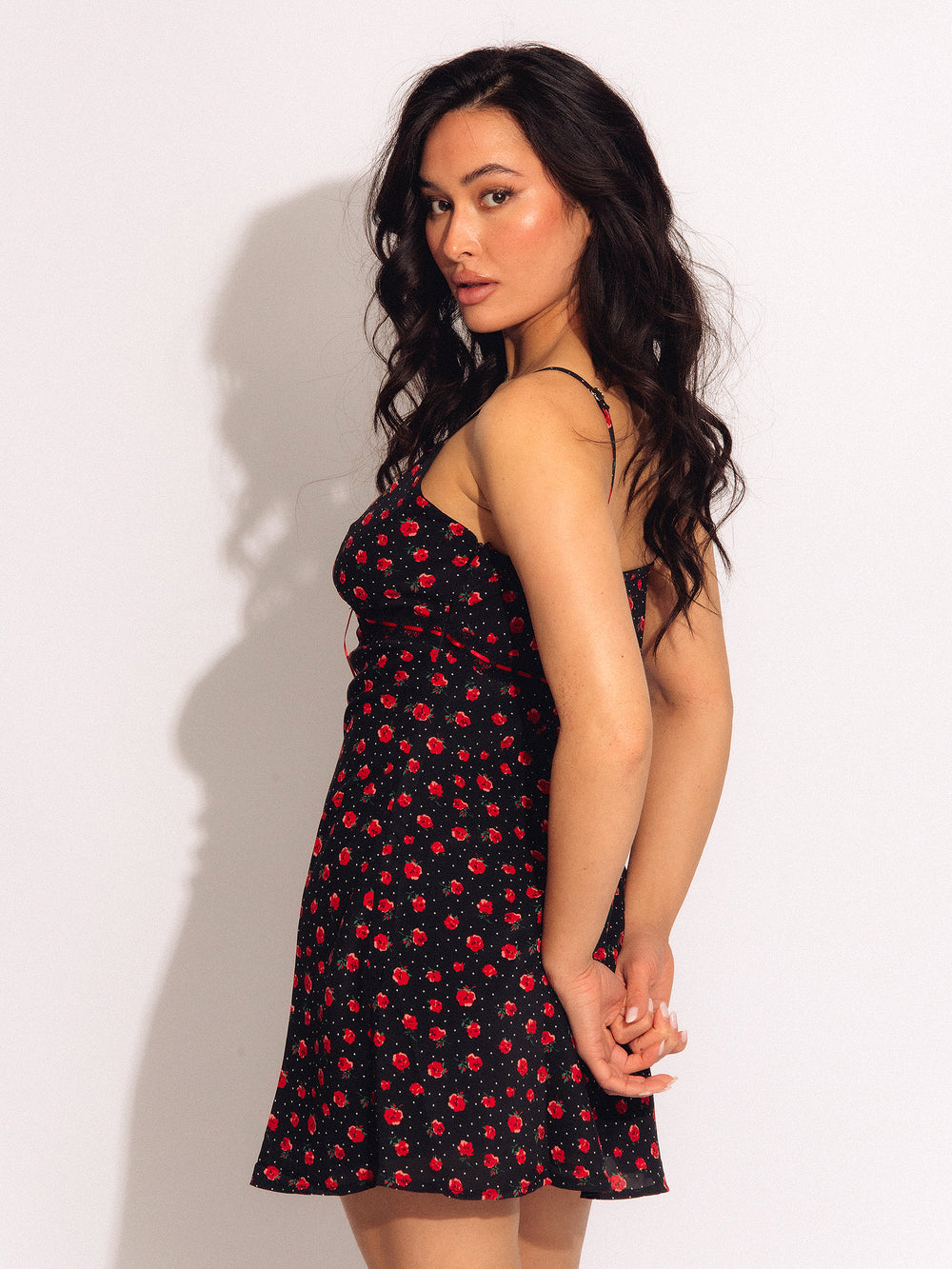 PRINCESS POLLY PRINCESS POLLY KARENA MINI FLORAL DRESS - BLACK - CLEARANCE - Boathouse