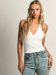 PRINCESS POLLY STAND BY HALTER TOP - WHITE