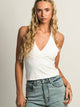 PRINCESS POLLY STAND BY HALTER TOP - WHITE