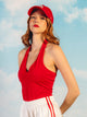 PRINCESS POLLY STAND BY HALTER TOP - RED