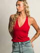 PRINCESS POLLY PRINCESS POLLY STAND BY HALTER TOP - RED - CLEARANCE - Boathouse