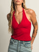 PRINCESS POLLY STAND BY HALTER TOP - RED