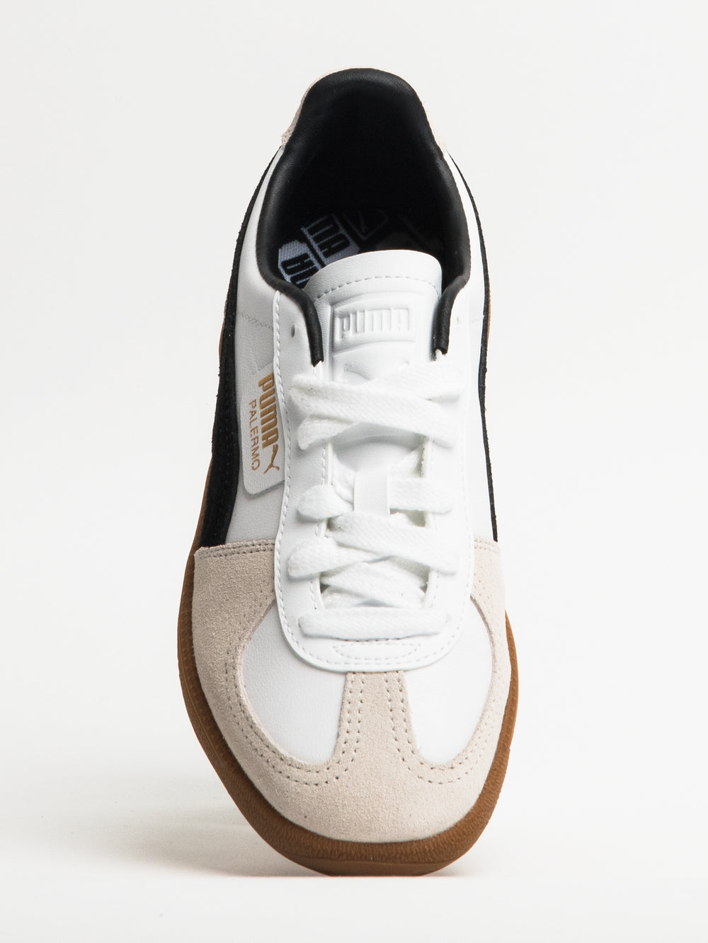 WOMENS PUMA PALERMO LEATHER SNEAKER - WHITE/VAPOR GRAY/BLACK/GUM