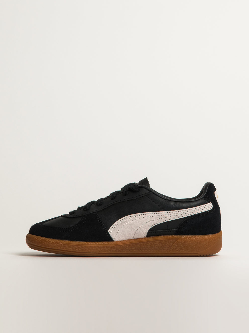 WOMENS PUMA PALERMO LEATHER SNEAKER - BLACK/FEATHER GRAY/GUM