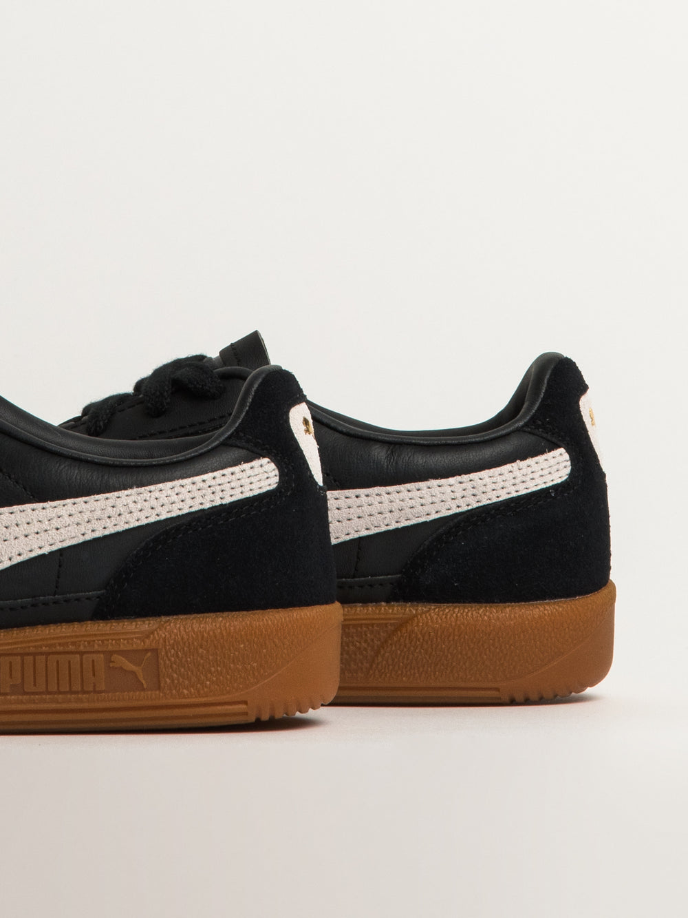 WOMENS PUMA PALERMO LEATHER SNEAKER - BLACK/FEATHER GRAY/GUM