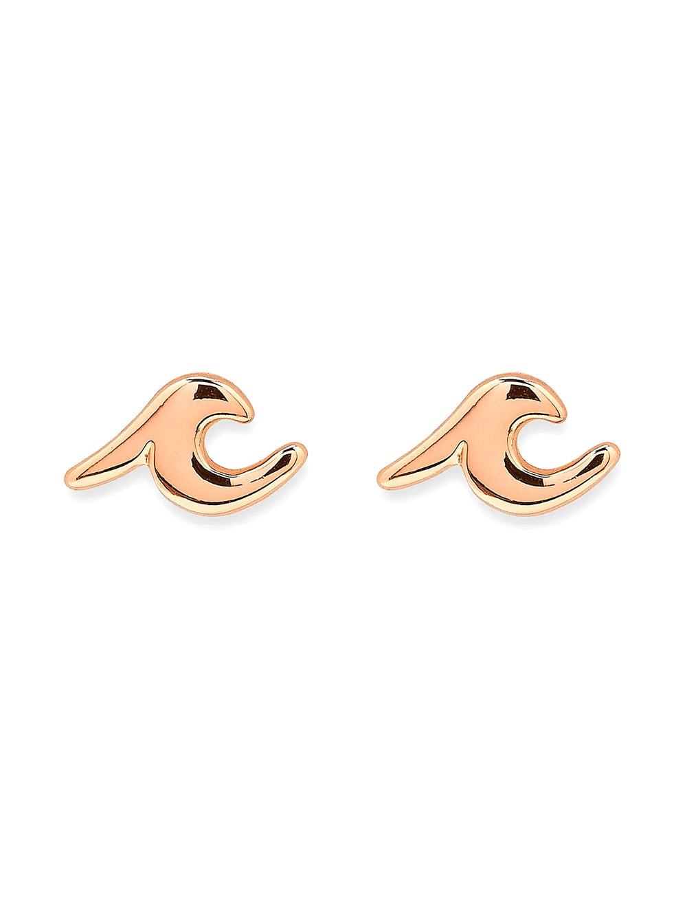 PURA VIDA WAVE STUD EARRINGS ROSE GOLD - CLEARANCE