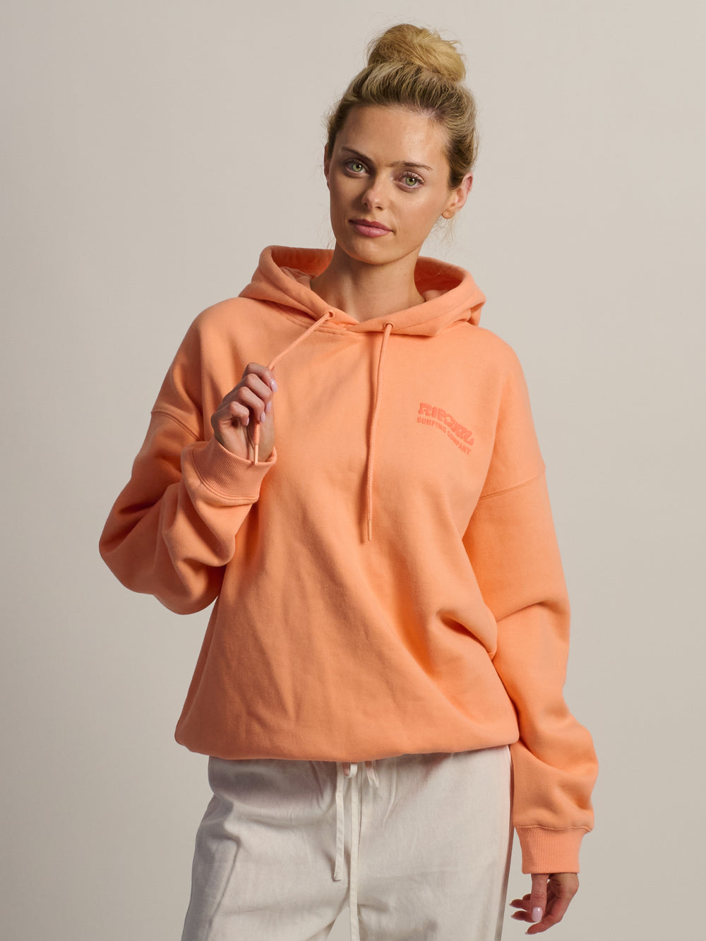 RIP CURL SURF PUFF HERITAGE HOODIE - PAPAYA